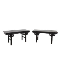 DYAG East Clouds Spandrels Antique Chinese Coffee Table Or Accent Table, A Pair