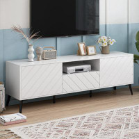 Corrigan Studio Modern TV Stand For 70 Inch TV, Entertainment Centre With Adjustable Shelves, 1 Drawer And Open Shelf, T