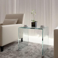 Wrought Studio Whole Tempered Glass Coffee Table Clear End Table Transparent  Sidetable  Room