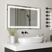 Bathroom Mirror 39.25"x23.5"x1.25" Silver