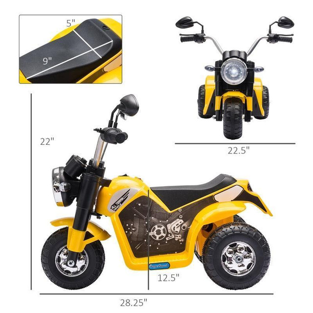 KIDS ELECTRIC MOTORCYCLE 6V BATTERY POWERED RIDE-ON DIRT BIKE 3-WHEELS MOTORBIKE in Toys & Games - Image 4