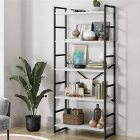 Williston Forge Space Saving 5-Tier Bookcase Shelf | High-Quality Metal Frame | Set Of 2