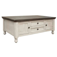 International Furniture Direct Stone 4 Drawers Cocktail Table