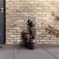 Winston Porter Embiid Resin Outdoor Stacked Pot Fountain