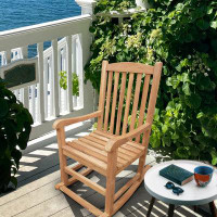Highland Dunes Outdoor Cosentino Rocking Solid Wood Chair
