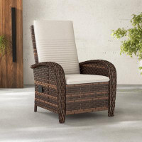Winston Porter Winston Porter Outdoor Wicker Recliner With Cushion