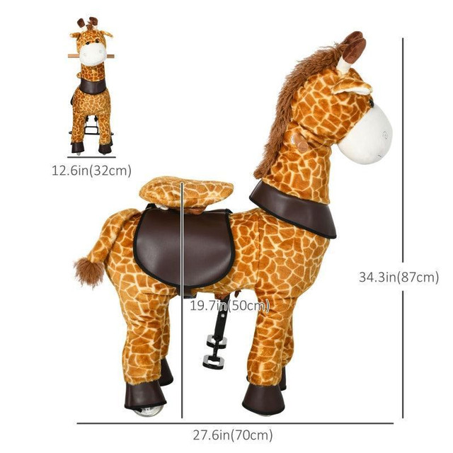 RIDE ON HORSE WALKING HORSE MECHANICAL ROCKING HORSE RIDING PONY TOY WITH WHEELS GIFT in Toys & Games - Image 4