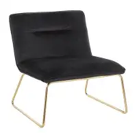 Mercer41 Judea Contemporary Accent Chair In Gold Metal And Velvet