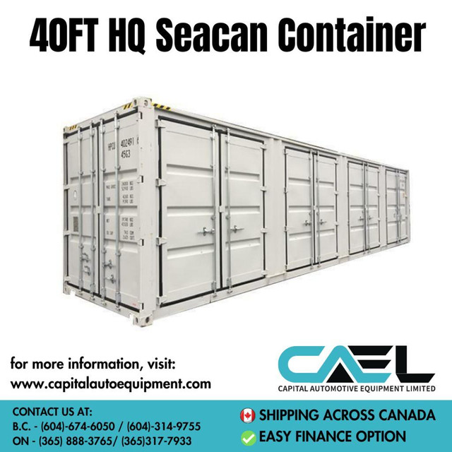 New 40ft hq sea can container finance available shipping all over Canada in Storage Containers