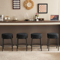 House On Tree Round Bar Stools, Contemporary upholstered dining stools for kitchens