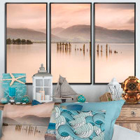 Millwood Pines Loch Lomond Jetty And Mountains - Landscape Framed Canvas Wall Art Set Of 3