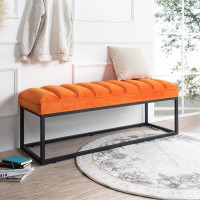 Latitude Run® Metal Base Upholstered Bench For Bedroom For Entryway