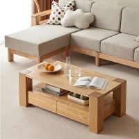 Great Deals Trading 53.15" Burlywood Solid wood Rectangular Coffee Table