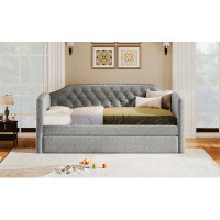 Red Barrel Studio Twin Size Upholstered Daybed with Trundle