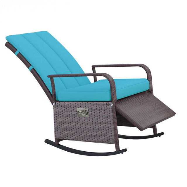 Rocking Recliner 24.8" x 33.1" x 37.4" Turquoise in Patio & Garden Furniture - Image 2