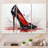 Design Art Red High Heels Sophistication I - Fashion Metal Wall Art Prints Set