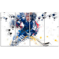 Ebern Designs « hockey pénalité shot », ensemble de 4 impressions sur toiles tendues