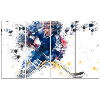 Ebern Designs « hockey pénalité shot », ensemble de 4 impressions sur toiles tendues in Arts & Collectibles in Québec
