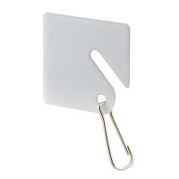 Prime-Line 1-1/2 In. X 1-1/2 In., White Plastic, Key Tag With Hook