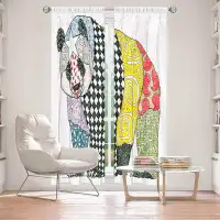 East Urban Home Lined Window Curtains 2-panel Set for Window Size 40" x 52" by Marley Ungaro - Starbrite Panda