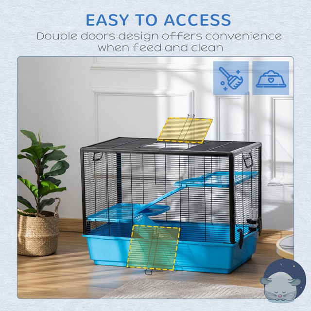 Small Animal Cage 31.5" x 19" x 22.75" Light Blue in Accessories - Image 3