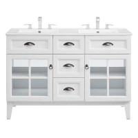 Wildon Home® TDC Isle 48" Double Bathroom Vanity Cabinet - White Black