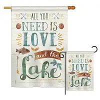 Millwood Pines Bellar All You Need is Love and Lake Nature Outdoor Impressions 2-Sided Polyester 40 x 28 in. Garden Flag