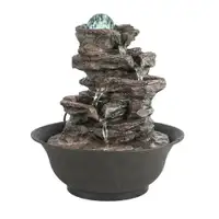 NEW 4 TIER CASCADING ROCK FALL TABLETOP WATER FOUNTAIN CA190508