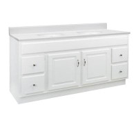 Design House Brookings Vanity In Modern Birch With Solid White Cultured Marble Top, Fully Assembled, 31-Inch