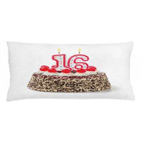 East Urban Home 16Th Birthday Indoor / Outdoor Lumbar Pillow Cover