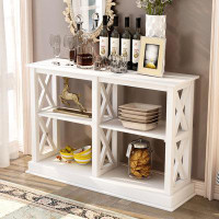 Breakwater Bay Console Table with 3-Tier Open Storage Spaces and "X" Legs
