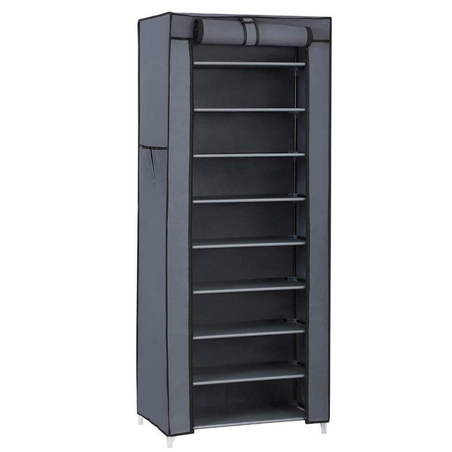 NEW 10 TIER SHOE TOWER RACK WITH COVER 27 PAIR 622STR in Storage & Organization in Alberta