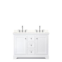Wyndham Collection Avery 48'' Free Standing Double Bathroom Vanity with Quartz Top