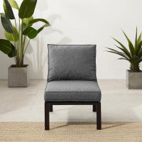 Latitude Run® Clark Outdoor Metal Sectional Centre Chair Charcoal/Matte Black