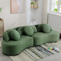 Ivy Bronx 103.9" Modern Living Room Sofa Lamb Velvet Upholstered Couch Furniture For Home Or Office