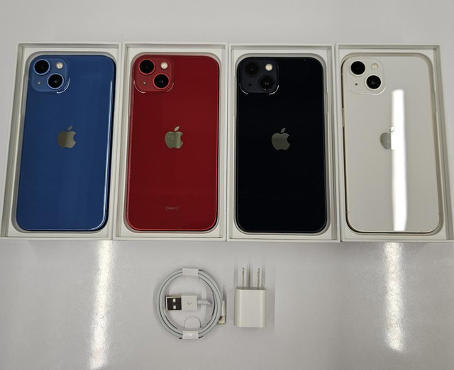iPhone 13 Mini 128GB 256GB 512GB CANADIAN MODELS NEW CONDITION WITH ACCESSORIES 1 Year WARRANTY INCLUDED in Cell Phones in British Columbia