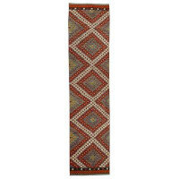 Lofy Anatolian Runner Red Striped Cotton Handmade Area Rug