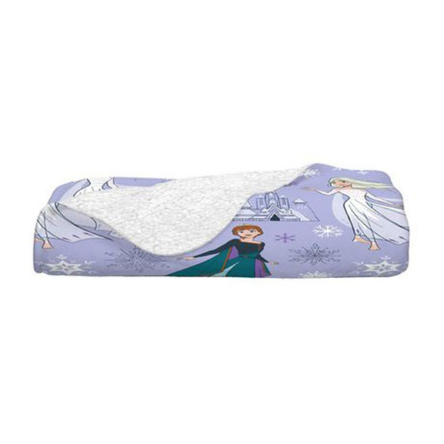 Disney Frozen Explore & Believe Sherpa Plush Throw Kids Blanket - Girls 60x90 Blanket Printed Princess Characters in Bedding - Image 3
