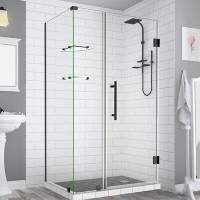 Aston Bromley GS Frameless with Glass Shelves 49" x 72" Rectangle Hinged Shower Enclosure