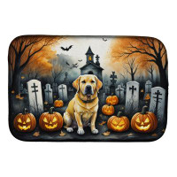 Caroline's Treasures Yellow Labrador Retriever Spooky Halloween Dish Drying Mat