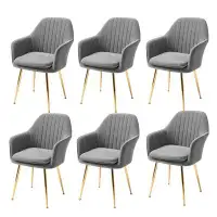 Everly Quinn Accent Arm Chairs Velvet Dining Chairs Set Of 6 Upholstered Dining Chairs With Arms Mid Century Modern Dini