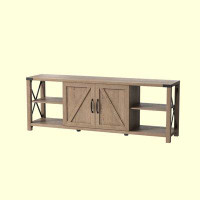 Gracie Oaks 68" TV Stand Wood Metal TV Console Industrial Entertainment Center Farmhouse With Storage Cabinets And Shelv