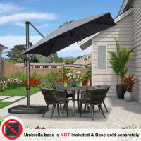 Arlmont & Co. Balvin 8' Square Cantilever Umbrella, Without Base