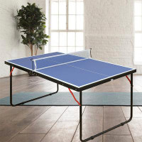iYofe Sports Table Tennis Table Foldable & Portable Ping Pong Table Set with Net & 2 Ping Pong Paddles