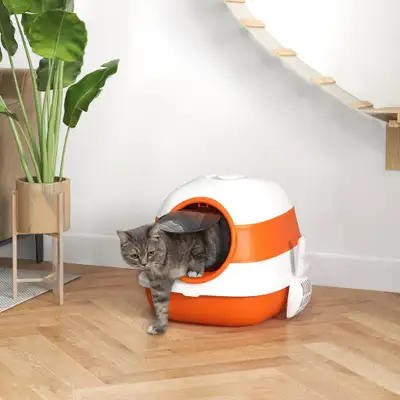 Cat Litter Box 20.5" L x 16.1" W x 15" H Orange