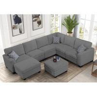 Legend Furniture 8pcs Corduroy Flexible Combination Sectional