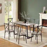 17 Stories 7 Pieces Steel Frame Dining Set
