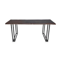 Gracie Oaks Rayza Live Edge Solid Acacia Wood Dining Table VCS-DT82M, Grey