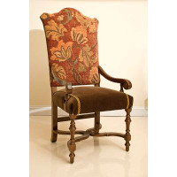 David Michael Upholstered Arm Chair in Brown/Rust