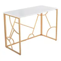 Mercer41 Constellation Contemporary Desk In Gold Metal And Black Wood By Lumisource